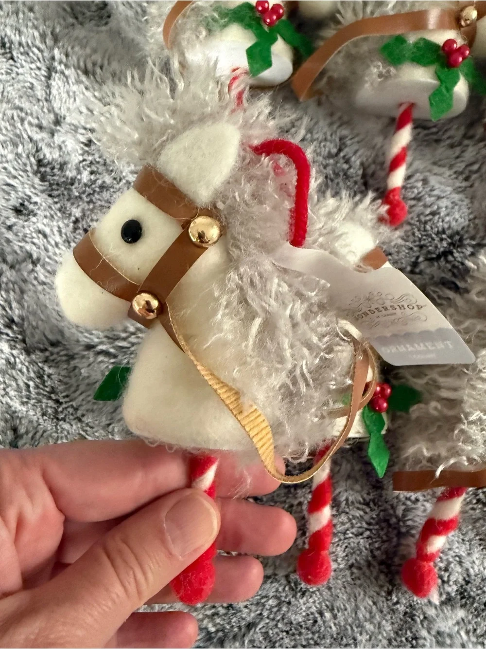 6-Count White Carousel Horse Christmas Tree Ornaments Target Brand (2025) NEW
